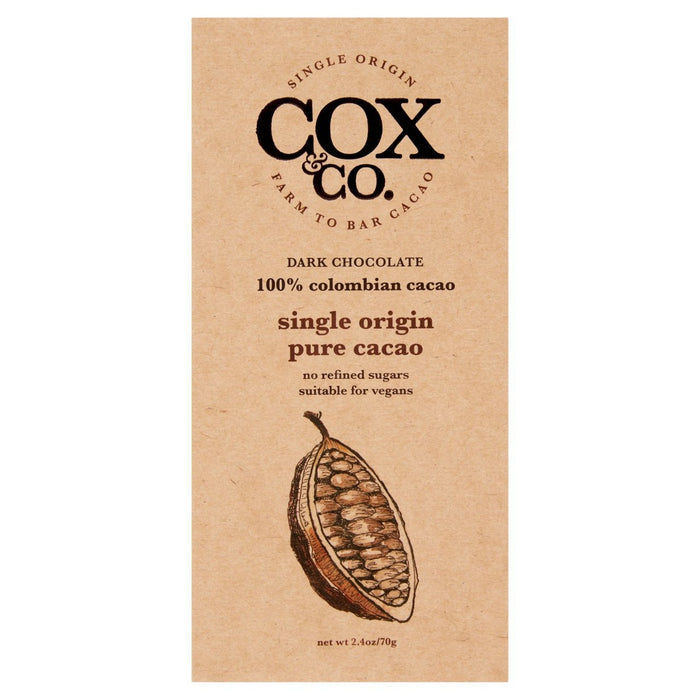 Cox & Co. 100% Pure Cacao Bar 70g