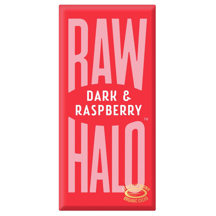 Barra de chocolate Vegan Dark & ​​Raspberry de Halo Raw 70G
