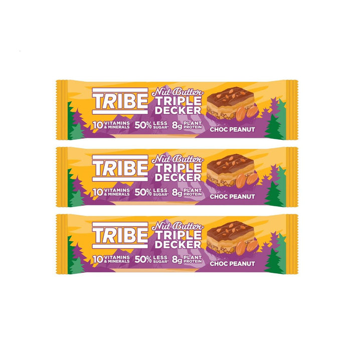 Tribe Triple Decker Choc Butter d'arachide Multipack 3 x 40G