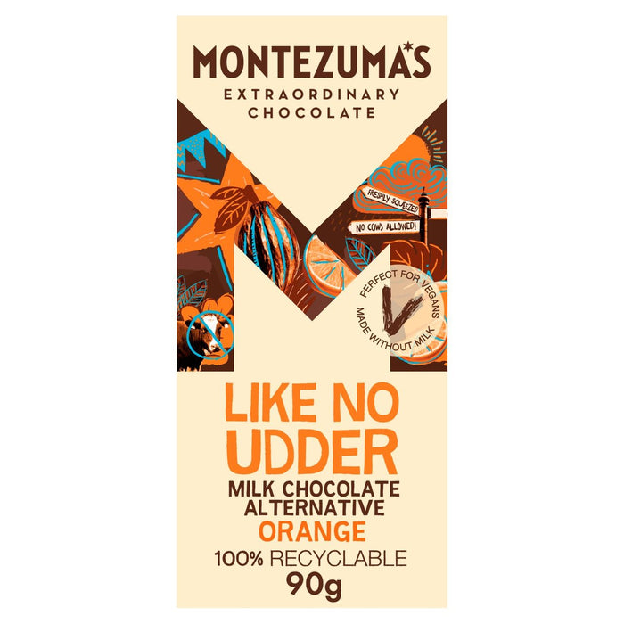 Montezuma es como no una alternativa de chocolate con leche naranja de ubre 90G 90G