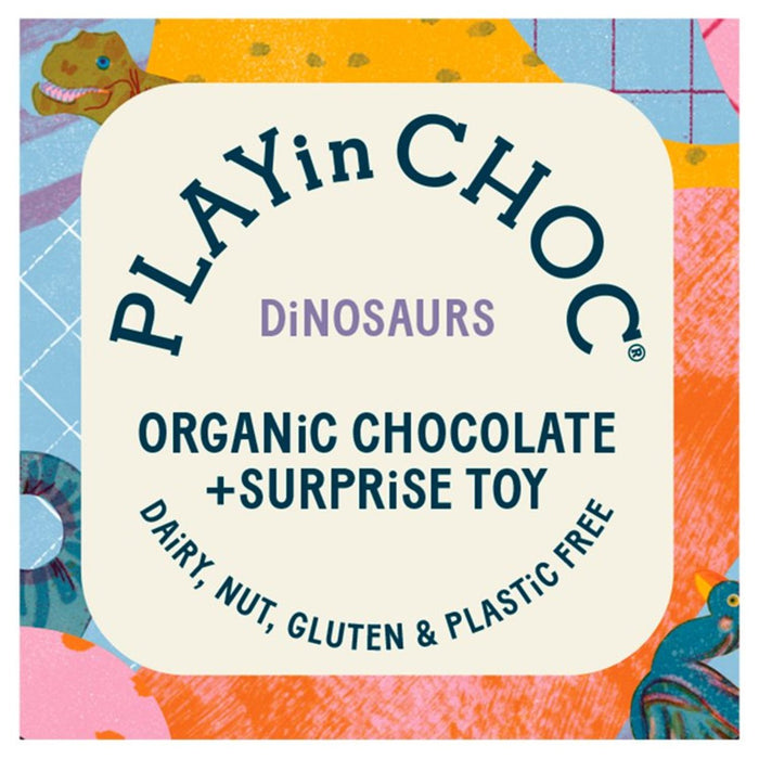 بلايين تشوك ديناصورات الشوكولاتة العضوية بالإضافة إلى لعبة مفاجأة 50 جرام