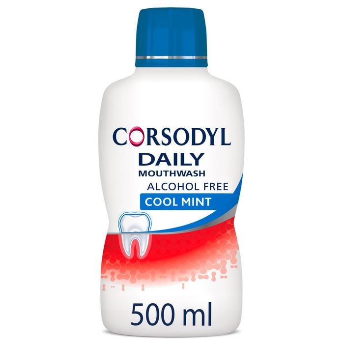 غسول الفم كورسوديل للعناية اليومية باللثة، خالي من الكحول، نعناع بارد، 500 مل