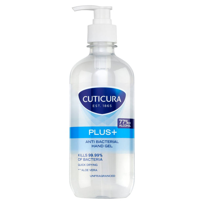 Cuticura Plus Antibacterial Unfragranced Hand Gel 77% Alcohol 500ml