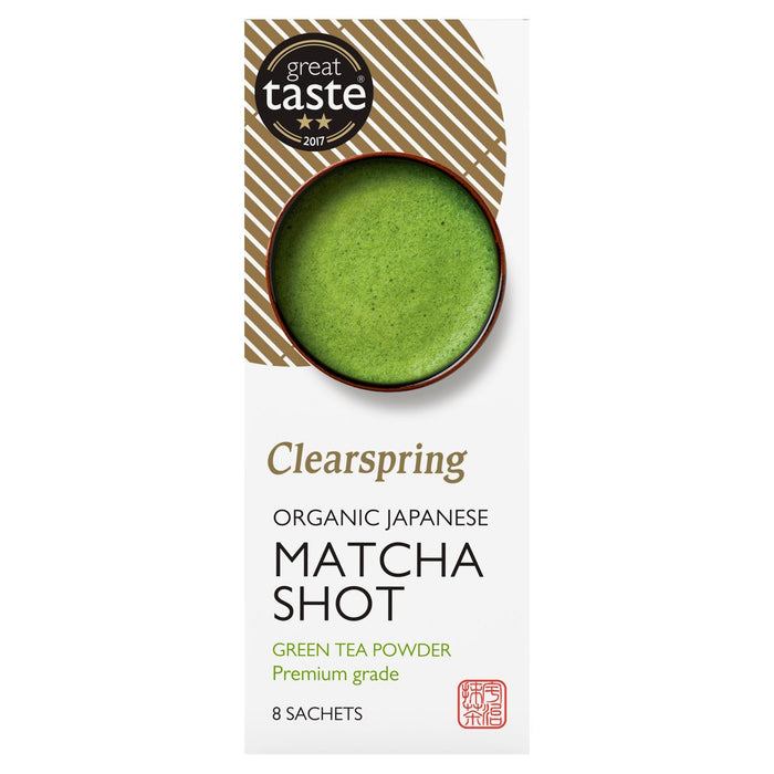ClearSpring Organic Japanese Matcha Shot Premium Gree Green Tea Powder 8 x 1G
