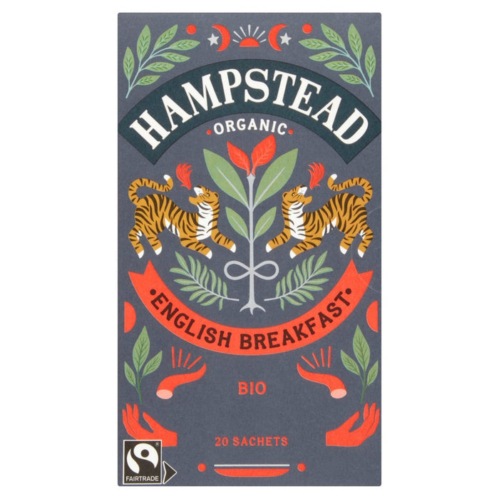 Desayuno inglés Organic Fairtrade Hampstead Tea 20 por paquete