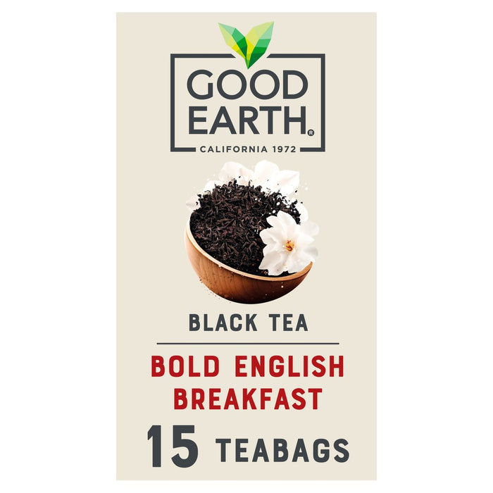Buenas bolsas de té de la tierra desayuno en inglés en negrita 15 por paquete