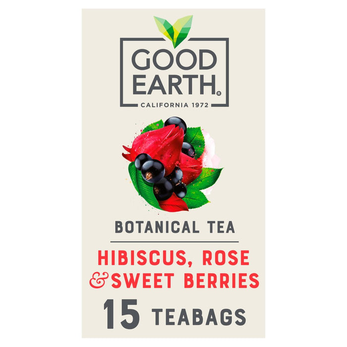 Buenas bolsas de té de la tierra Hibiscus Rose & Sweet Berries 15 por paquete