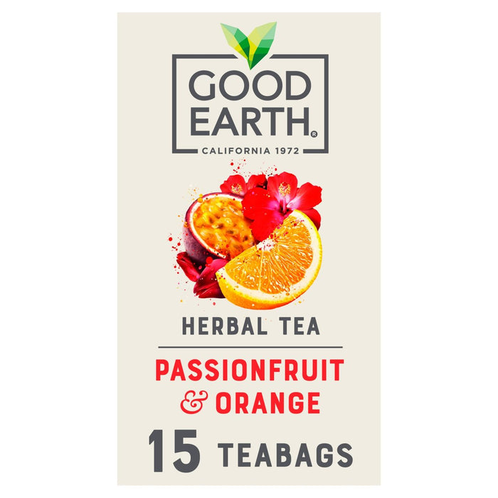 Buenas bolsas de té de tierra naranja y maracuyá 15 por paquete