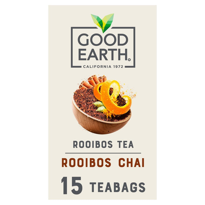 Buenas bolsas de té de la tierra Rooibos Chai 15 por paquete