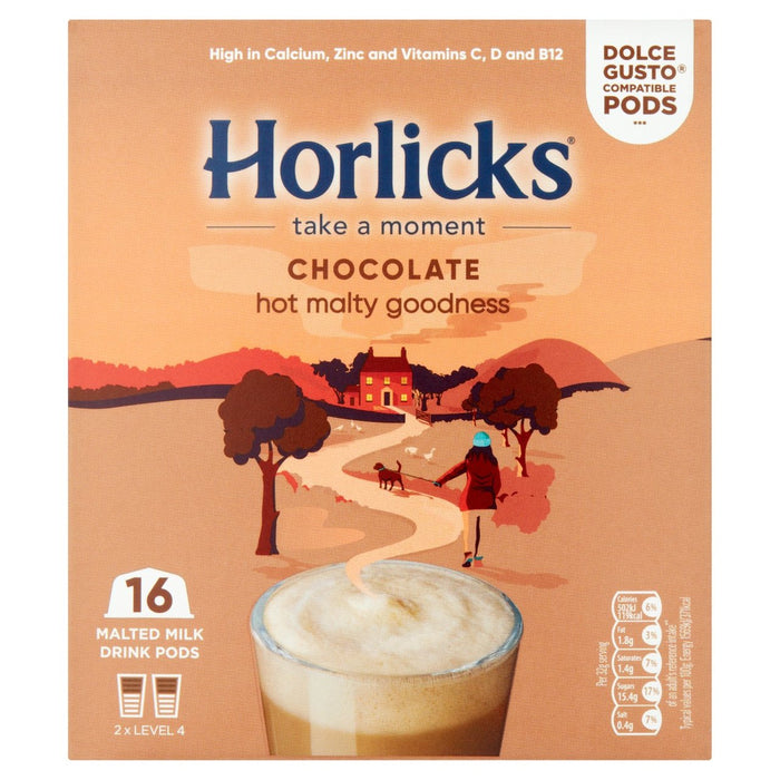 Horlicks Chocolate Dolce Gusto Compatible Pods 8 por paquete