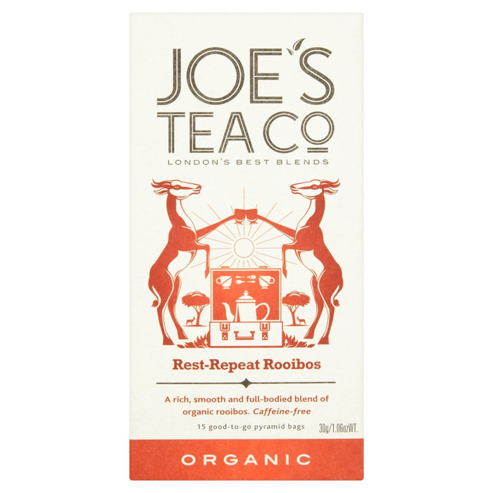 Joe's Tea Co. Bio -Ruhe wiederholen Rooibos Tee 15 pro Pack