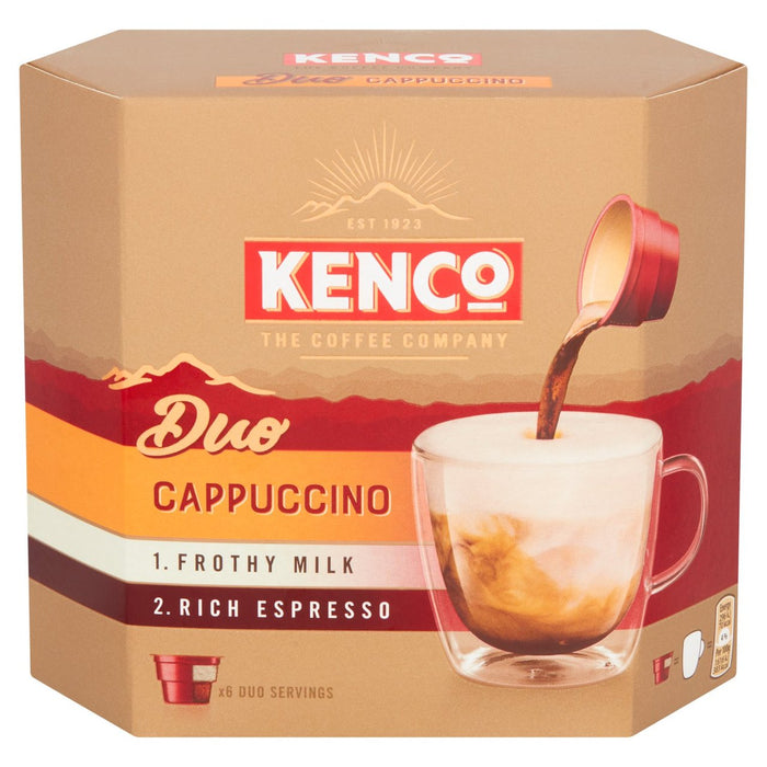 Kenco Duo Cappuccino Café instantáneo 6 por paquete
