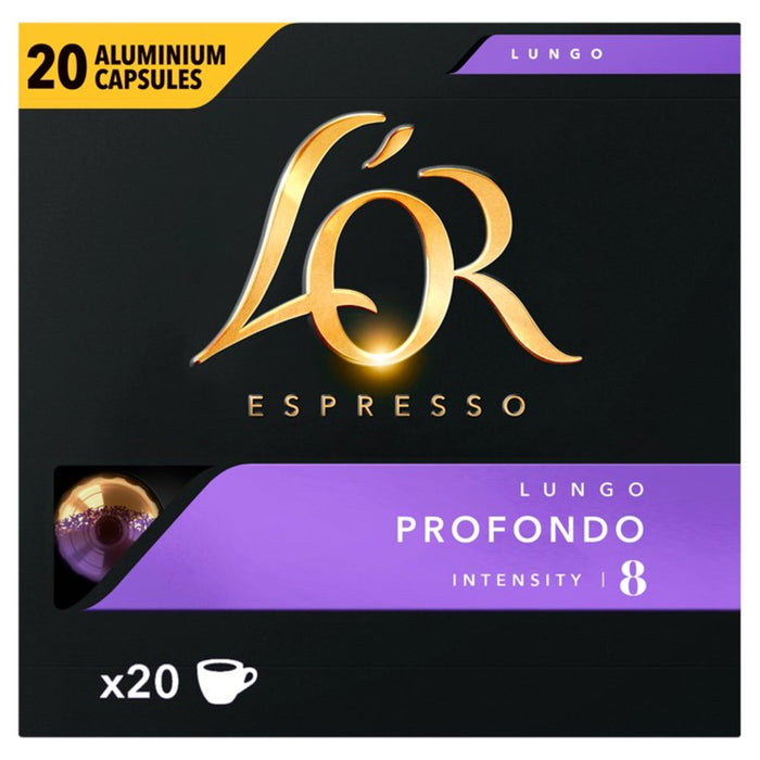 L'Or Espresso Lungo Intensité 8 Capsules de café 20 par paquet