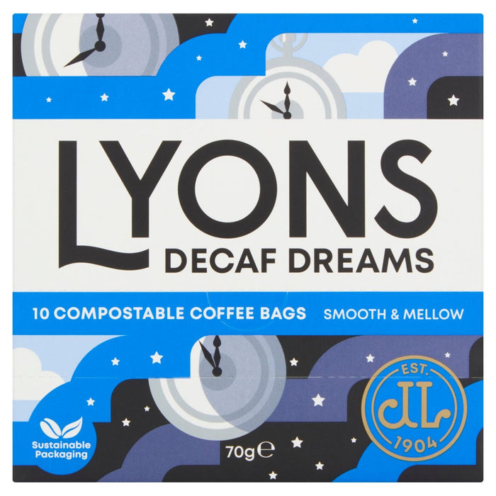 Lyons Decaf Dreams Bolsas de café 10 por paquete