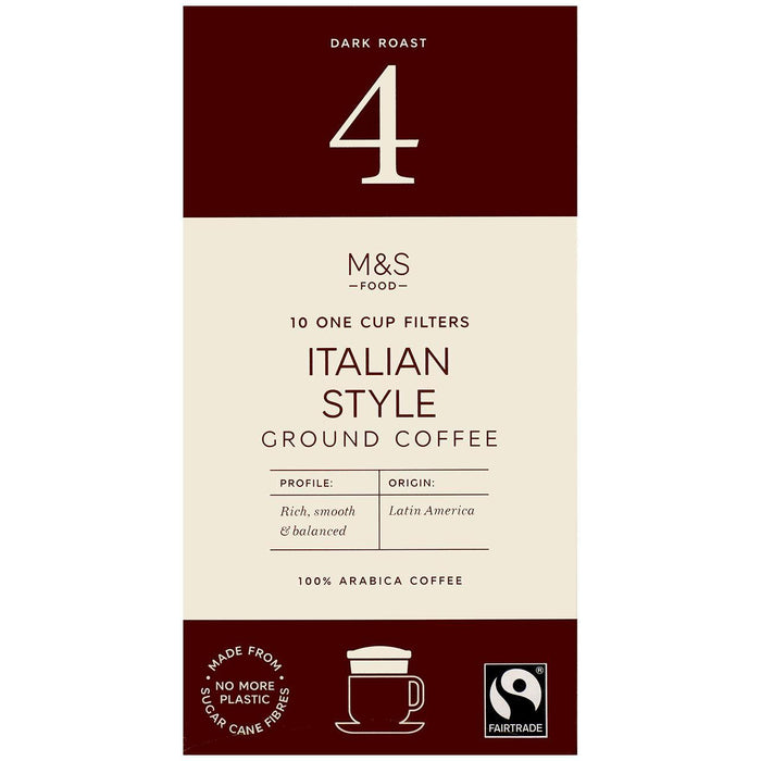 فلاتر إم آند إس 10 أكواب قهوة على الطراز الإيطالي، 10 في كل عبوة