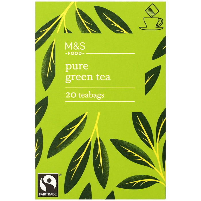 M & S Fairtrade reine grüne Teebeutel 20 pro Packung