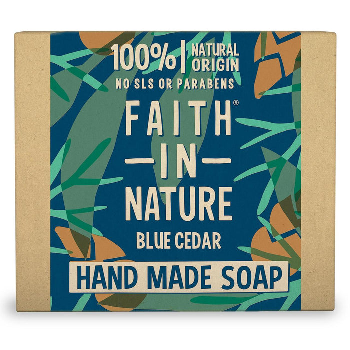 الإيمان في الطبيعة قالب صابون مصنوع يدويًا من خشب الأرز الأزرق النقي 100 جم