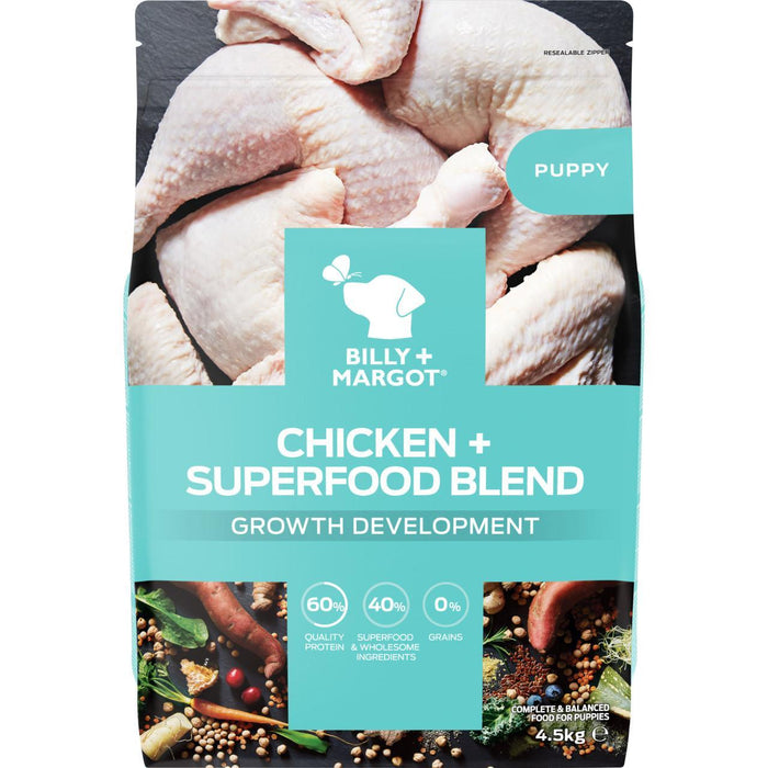 Billy + Margot Puppy + Superfood Dry Dog Aliments 4,5 kg