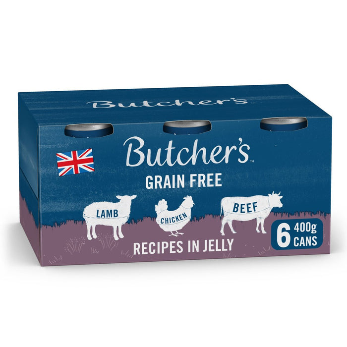 Butcher's Recipes in Jelly Dog Food Tins 6 x 400g