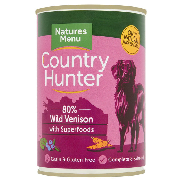 طعام الكلاب الرطبة كونتري هانتر 80% من لحم الغزال البري مع سوبرفوودس، 400 جرام