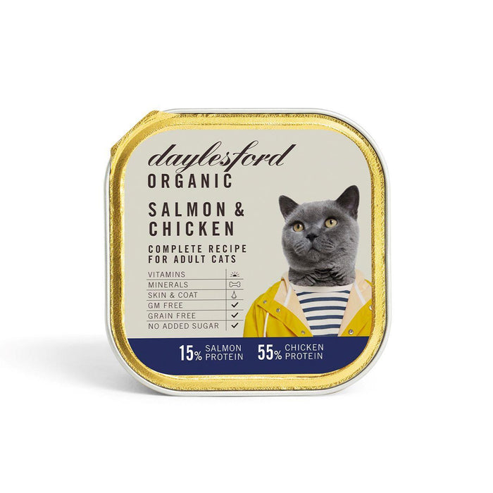 ديلسفورد طعام القطط الرطب بالسلمون والدجاج العضوي 85 جم