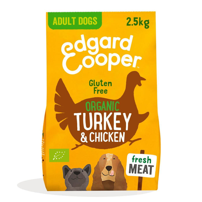 إدجارد آند كوبر طعام الكلاب خالي من الغلوتين، عضوي، ديك رومي ودجاج، 2.5 كجم
