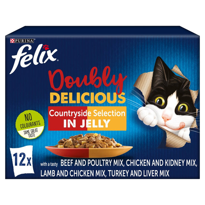 فيليكس طعام القطط الجيد كما يبدو لذيذ بشكل مضاعف 12 × 100 جم