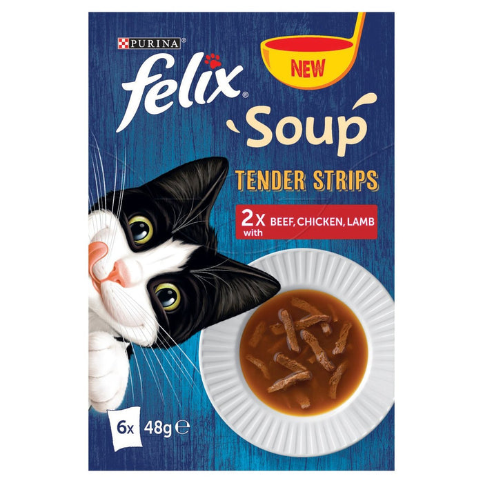 Felix Soup Tender Strips Meat 6 x 48g