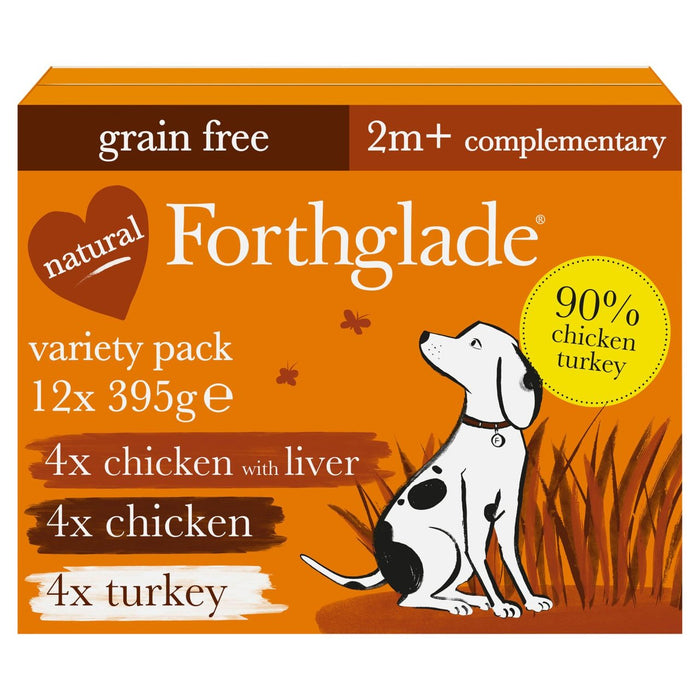Forthglade Just 90% Poultry Variety Turkey Chicken Liver Wet dog food 12 x 395g