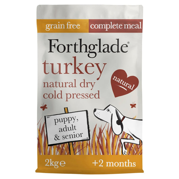 Forthglade Natural Grain Free Turkey Cold Prested Dry Dog Aliments 2kg