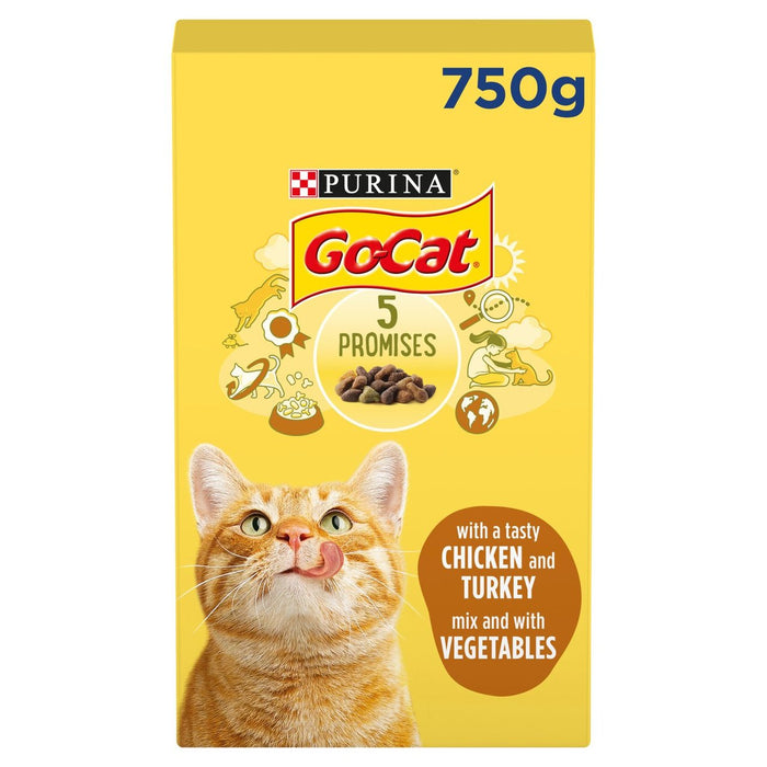 Special Offer - Go-Cat Turkey Chicken & Veg Dry Cat Food 750g