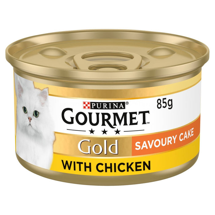 طعام القطط جورميه جولد المعلب بنكهة كعكة الدجاج اللذيذة 85 جم