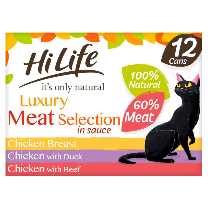 هاي لايف - تشكيلة اللحوم الطبيعية الفاخرة للقطط 12 × 70 جرام