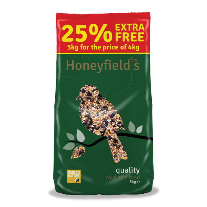 هانيفيلد's مزيج عالي الجودة من طعام الطيور البرية بنسبة 25% إضافي مجانًا 5 كجم