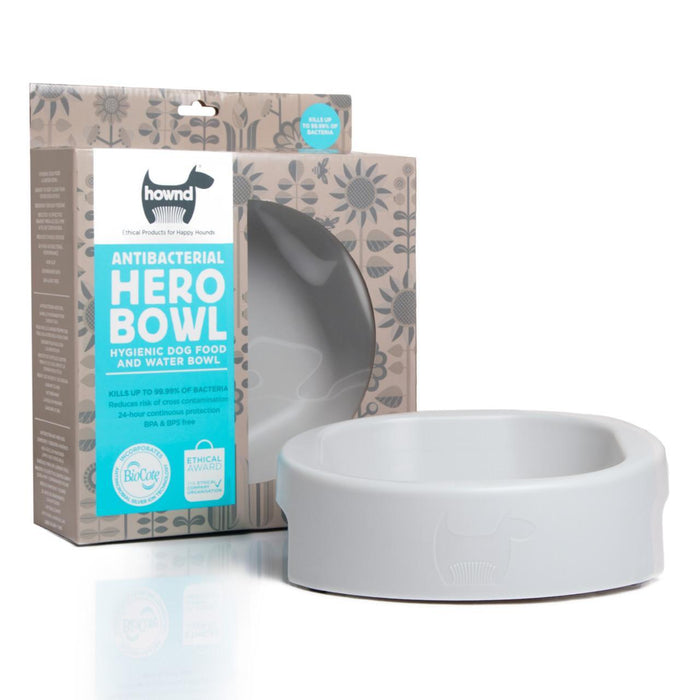 Hownd Germ Busting Hero Urban Grey Dog Bowl Large 23cm