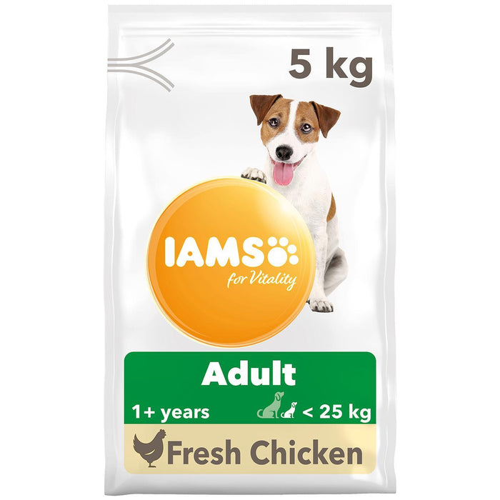 IAMS طعام للحيوية للكلاب البالغة من السلالات الصغيرة والمتوسطة مع الدجاج الطازج 5 كجم
