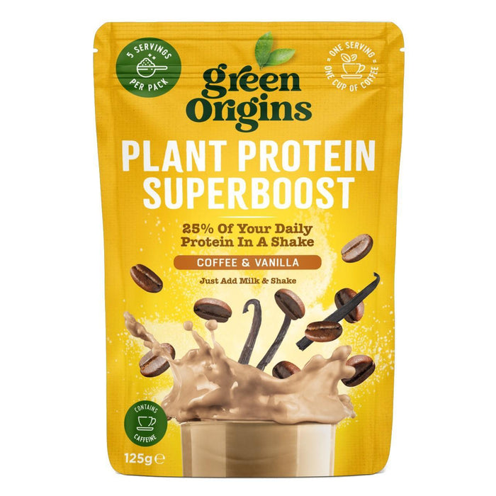 Green Origins Superboost Coffee & Vanilla Plant Protein Powder 125g