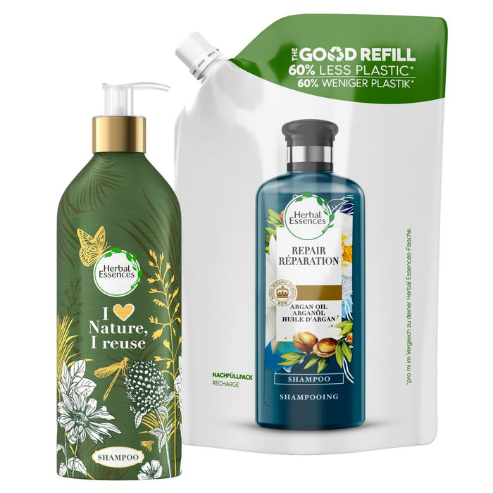Herbal Essences Repair Shampoo with Argan Oil, Refillable Bottle 430ml