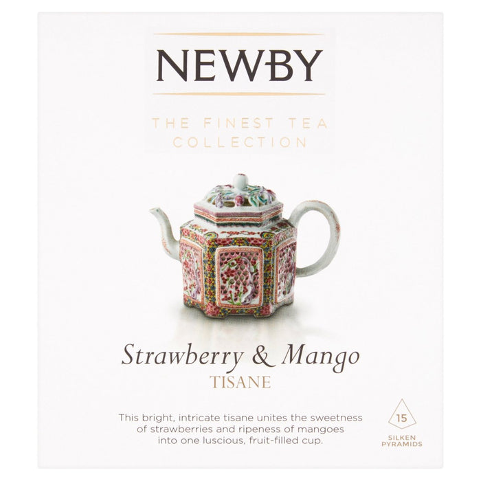 Newby tés strawberry y pirámides de seda de mango 15 por paquete