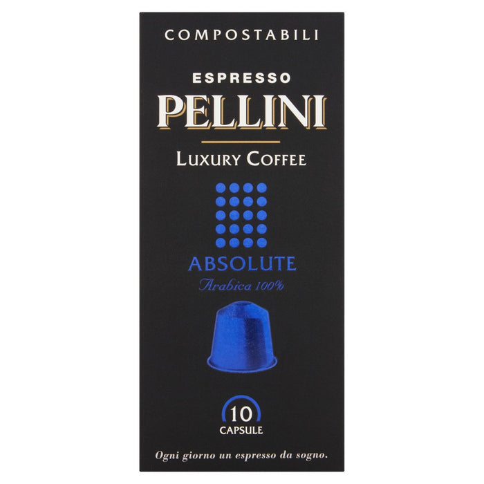 Pellini Luxury Absolute Compostable Cápsulas de café compatibles con Nespresso 10 por paquete