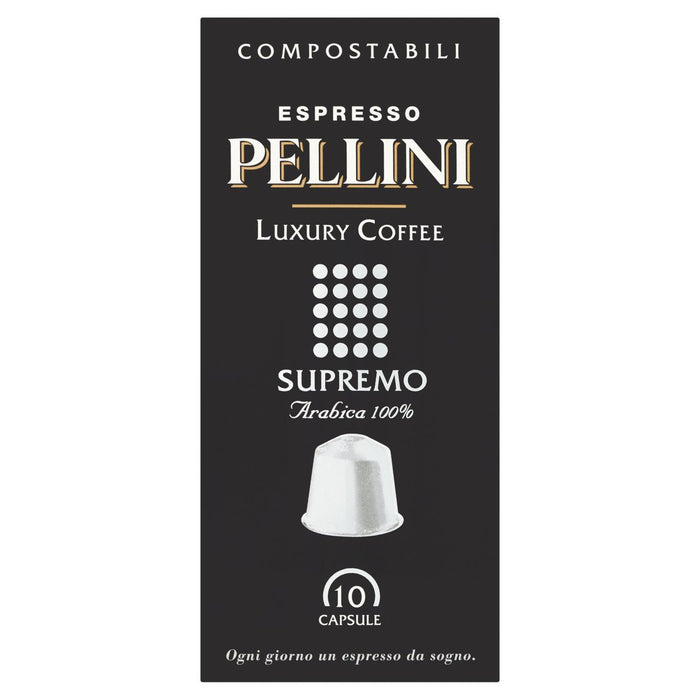 Pellini Luxus Supremo kompostierbarer Nespresso -kompatibler Kaffeekapseln 10 pro Pack