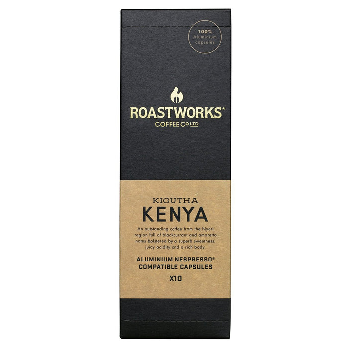كبسولات Roastworks Kenya Nespresso المتوافقة مع 10 كبسولات في كل عبوة