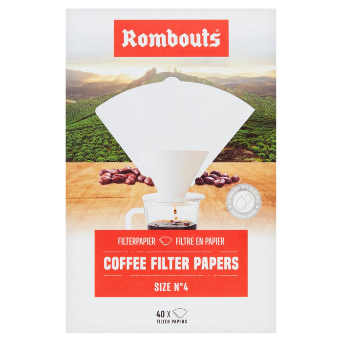 Rombouts Papers de filtro de café N4 40 por paquete