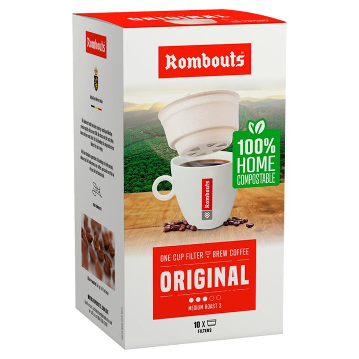 Rombouts Café de filtro de una taza compostable original 10 x 1 por paquete