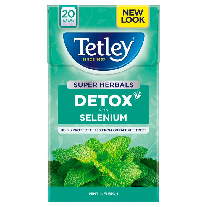 Tetley Super Mint Bolsas de té de desintoxicación 20 por paquete