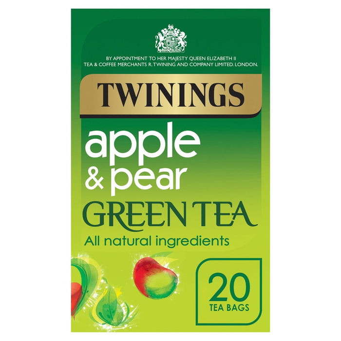 تويننجز الشاي الأخضر بالتفاح والكمثرى 20 كيس شاي 20 لكل علبة