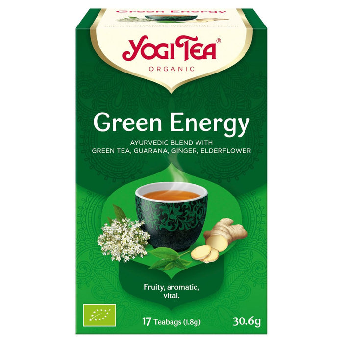 Bolsas de té de energía verde orgánica de Yogi Tea 17 por paquete