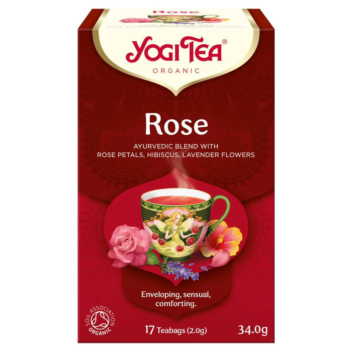 أكياس شاي يوغي شاي الورد العضوي 17 لكل علبة