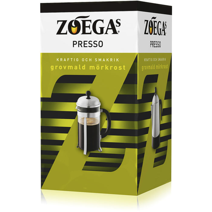 Zoega Presso Dunkelbraten gemahlener Kaffee für Cafetiere 450g