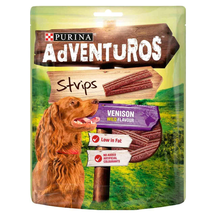 Adventuros Strips Dog Treat Venison Flavour 90g